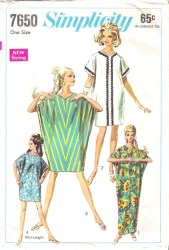 7650 68 MOD KIMONO  KITE DRESS IN 3 LENGTHS PATTERN OS 8-18
